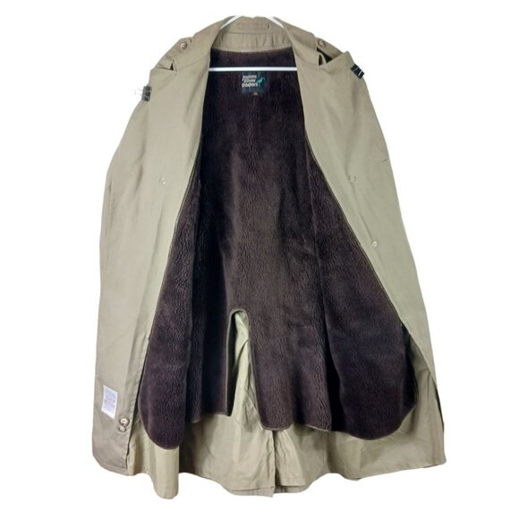 James River Traders Mens Trench Coat Long Detachable Fleece Liner Khaki 44 Long - Picture 4 of 11